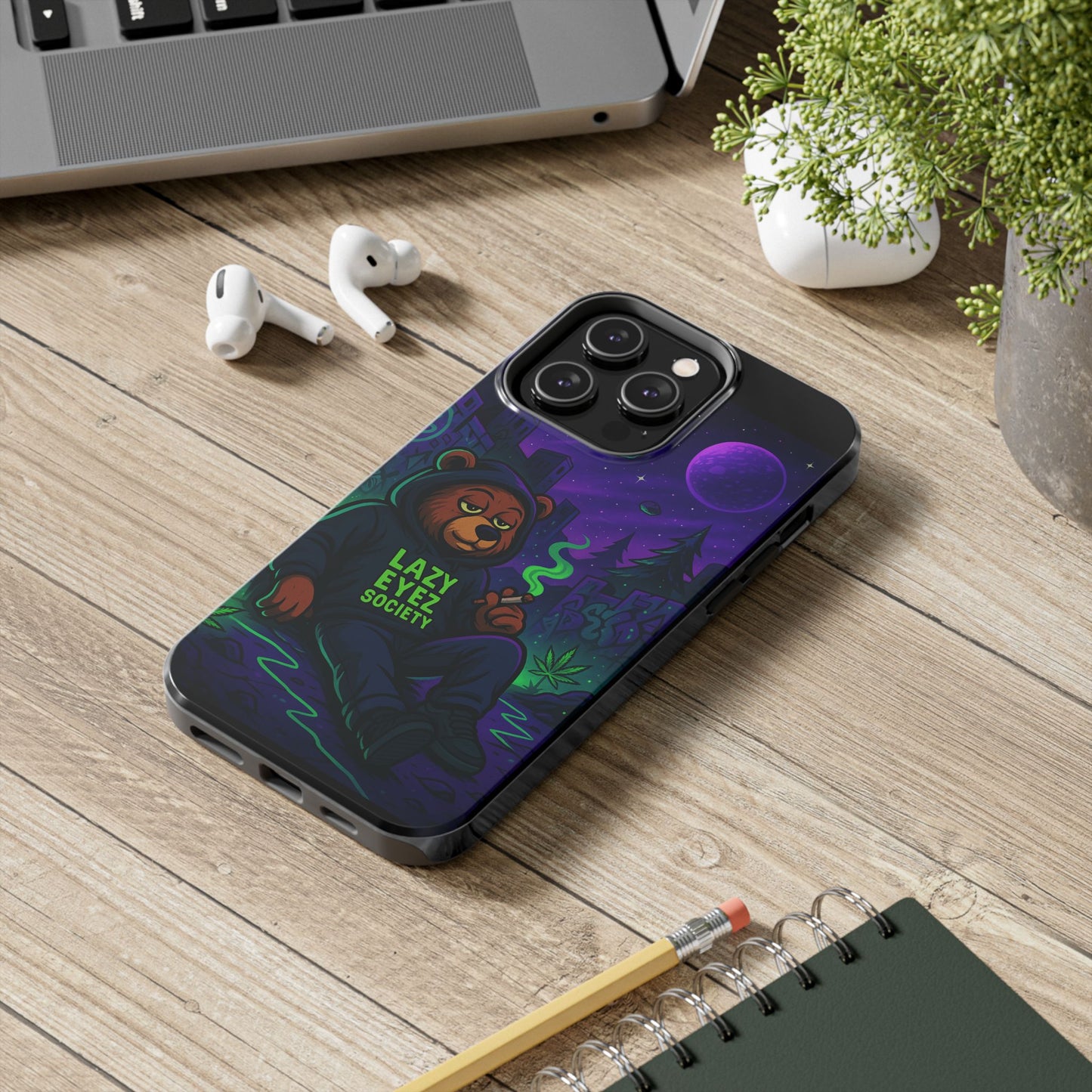 Lazy Eyez Bear Phone Case -