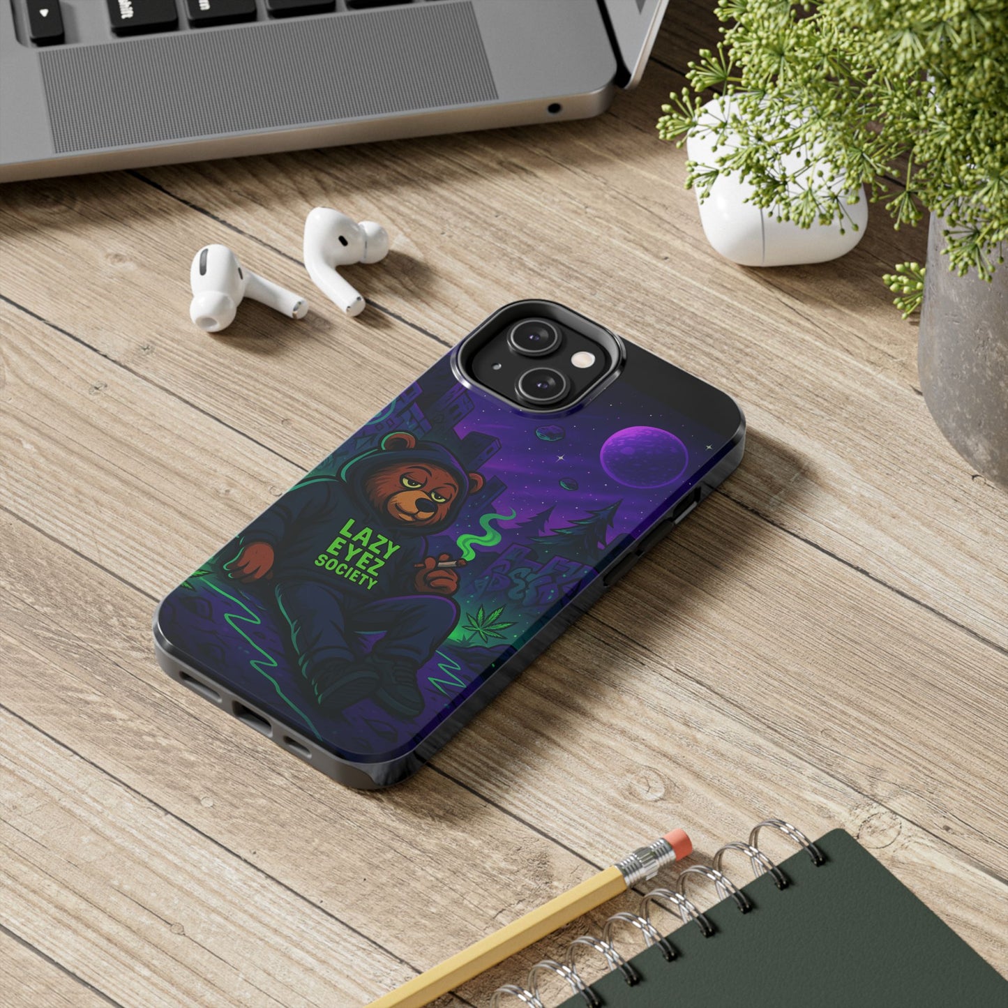 Lazy Eyez Bear Phone Case -