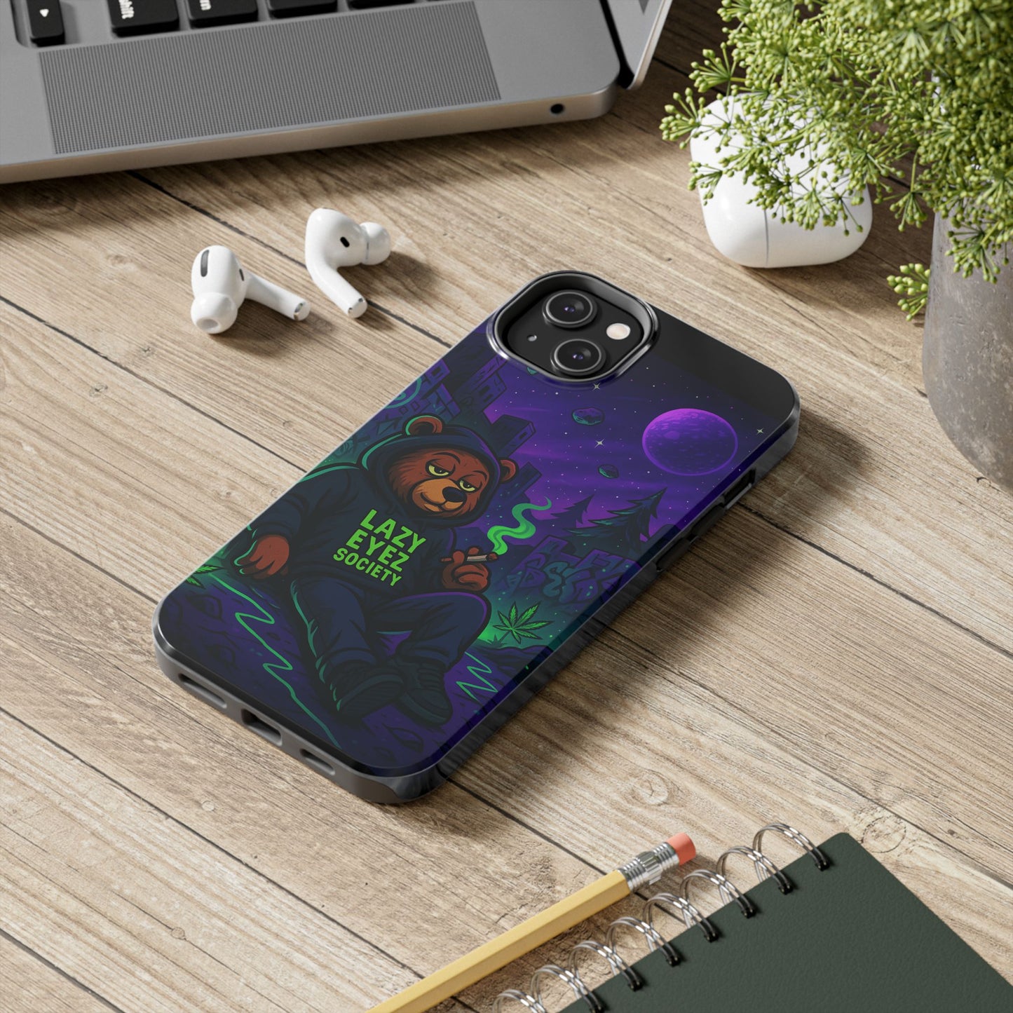 Lazy Eyez Bear Phone Case -