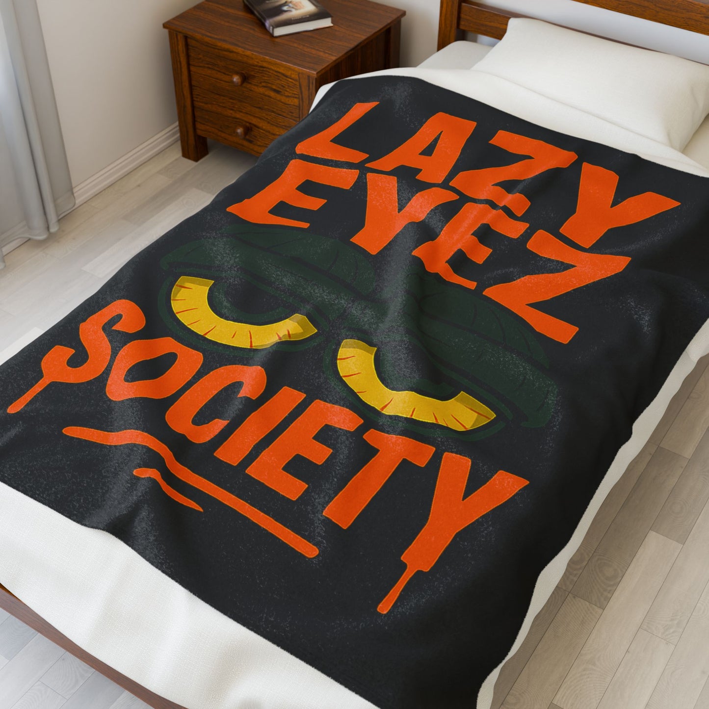 Lazy Eyez Society Plush Blanket - Cozy Throws for Lazy Days
