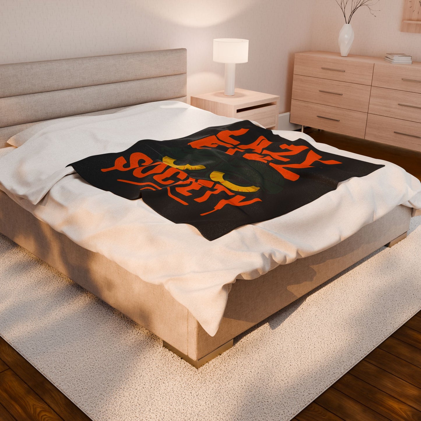 Lazy Eyez Society Plush Blanket - Cozy Throws for Lazy Days